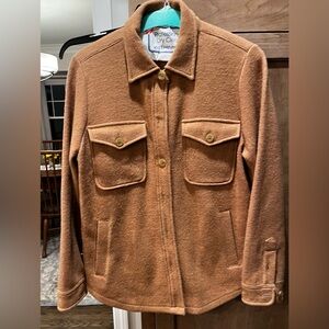 Elegant J. Crew Camel Wool Shirt Jacket